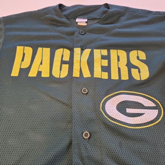 Green Bay Packer Mesh Button Up Unisex Jersey and Baseball Hat - Picture 3 of 11